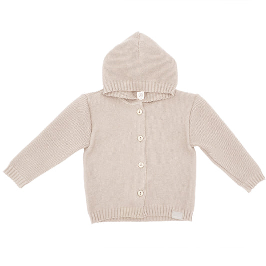 GOTS Baby Strickjacke mit Kapuze