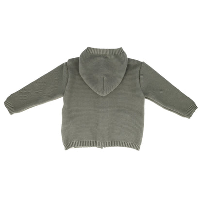 GOTS Baby Strickjacke mit Kapuze