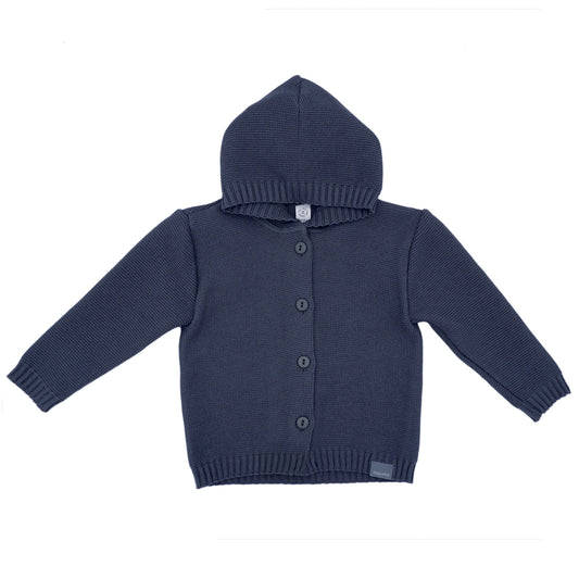 GOTS Baby Strickjacke mit Kapuze