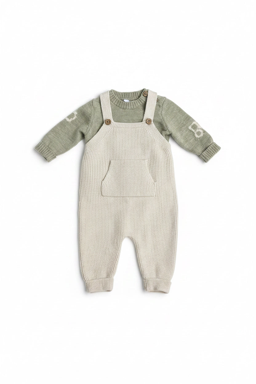 Windeltorte grün mit Babyset | Geschenk zur Geburt