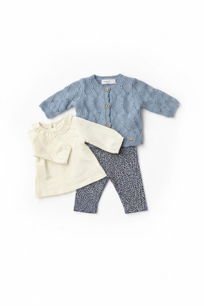 Windeltorte blau mit Baby Set Girl | Geschenk zur Geburt