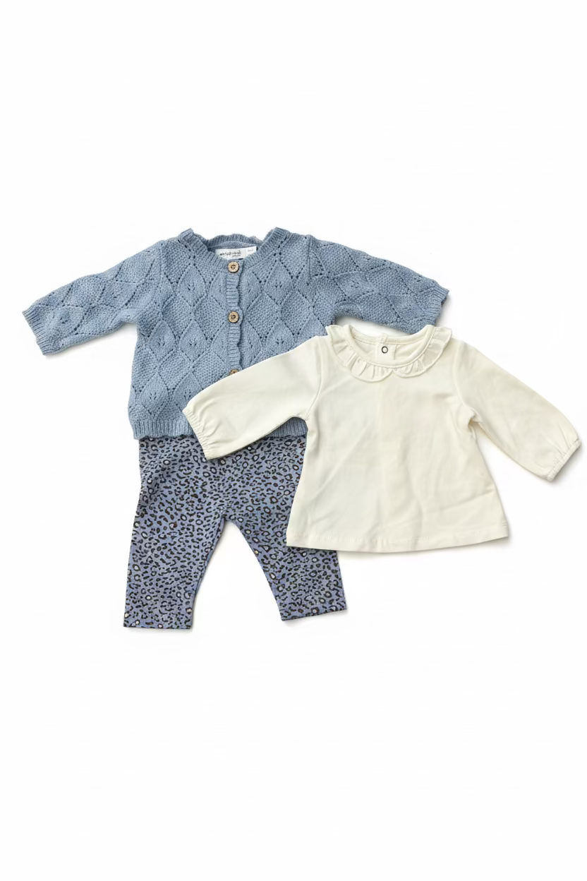 Windeltorte blau mit Baby Set Girl | Geschenk zur Geburt