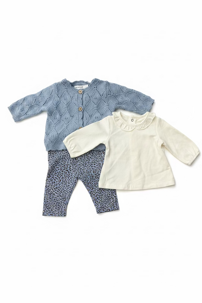 Windeltorte blau mit Baby Set Girl | Geschenk zur Geburt