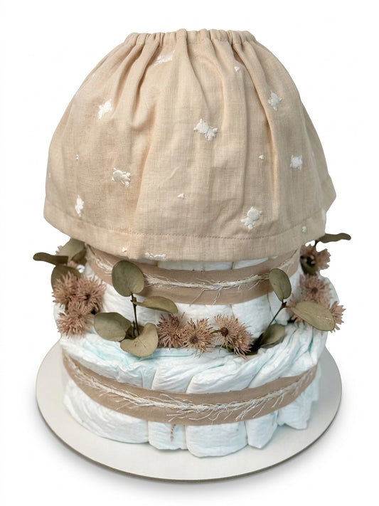 Windeltorte Braun mit Babyset | Geschenk zur Geburt