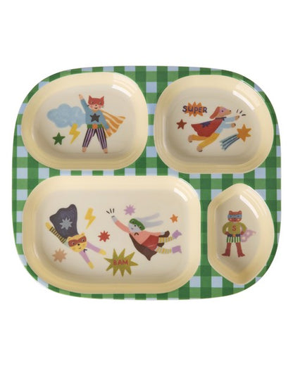 Kinder Teller mit 4 Fächern