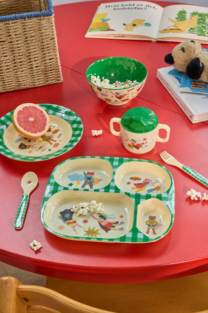 Kinder Teller mit 4 Fächern