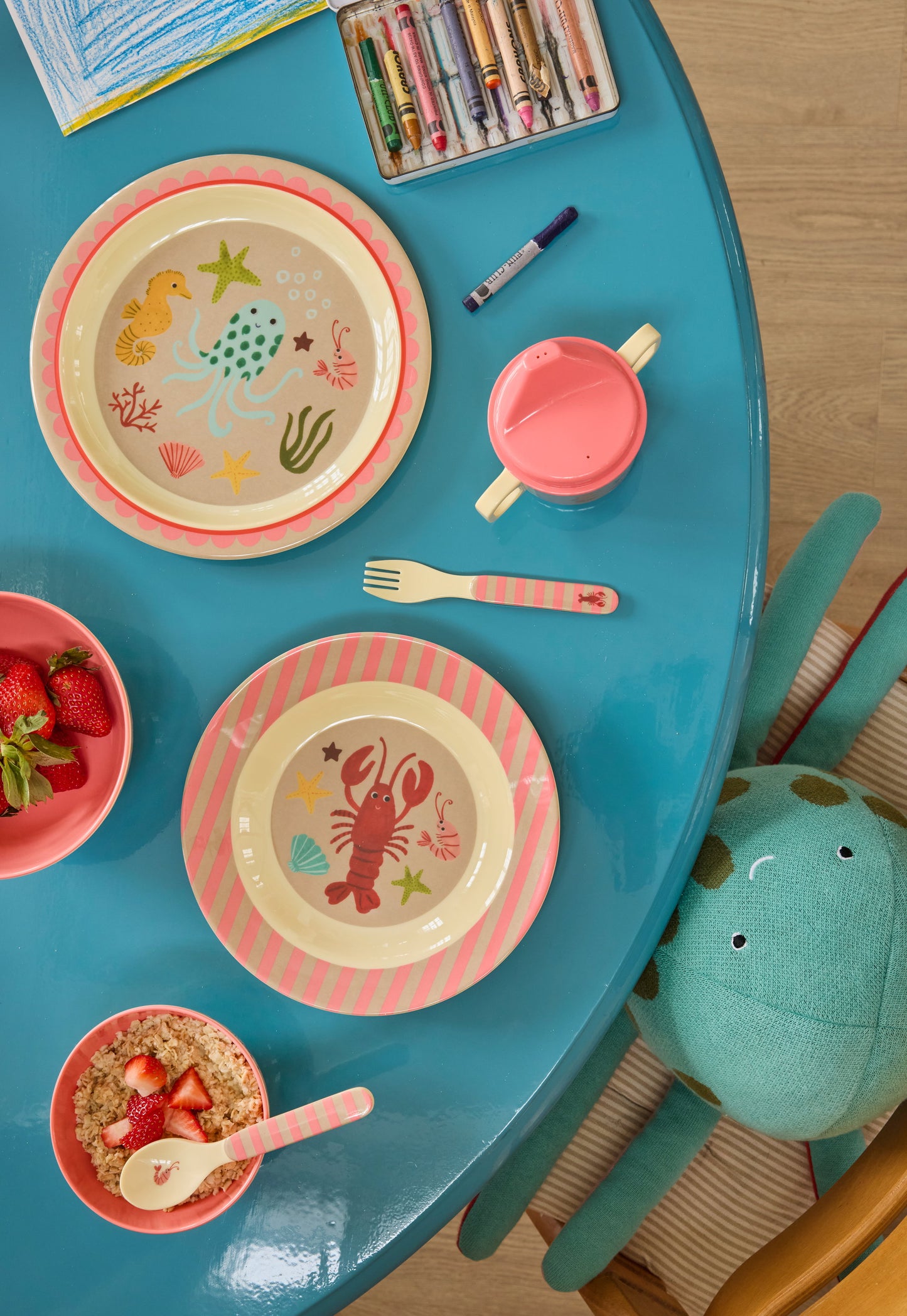 Kinder Lunch Teller ocean pink